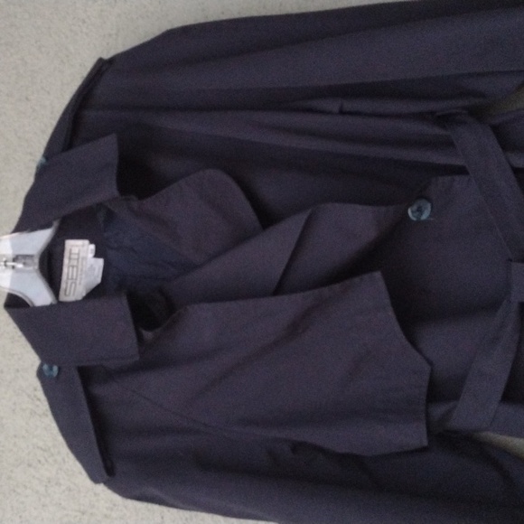 Vintage S.B.II by Bitterman Navy Trenchcoat 12 - Picture 3 of 10